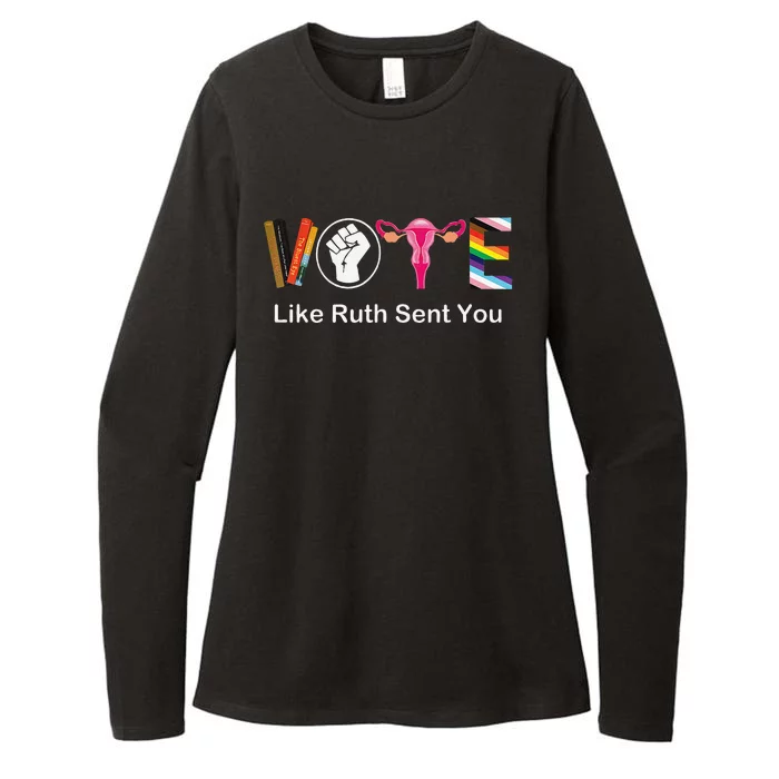 Vote Like Ruth Sent You Uterus Feminist Lgbt Apparel Womens CVC Long Sleeve Shirt