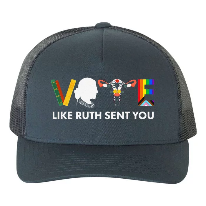 Vote Like Ruth Sent You Uterus Feminist Lgbt Yupoong Adult 5-Panel Trucker Hat