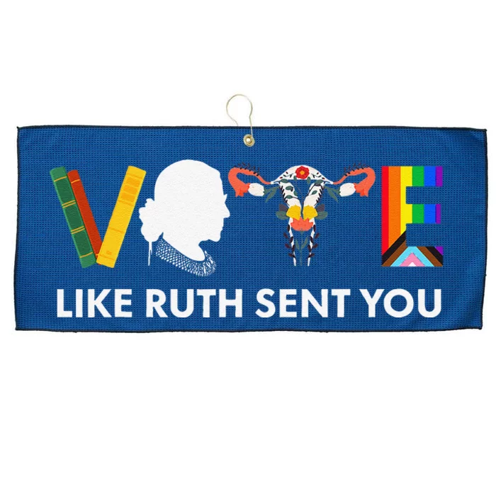 Vote Like Ruth Sent You Uterus Feminist Lgbt Large Microfiber Waffle Golf Towel