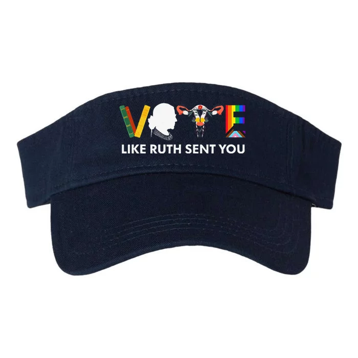 Vote Like Ruth Sent You Uterus Feminist Lgbt Valucap Bio-Washed Visor