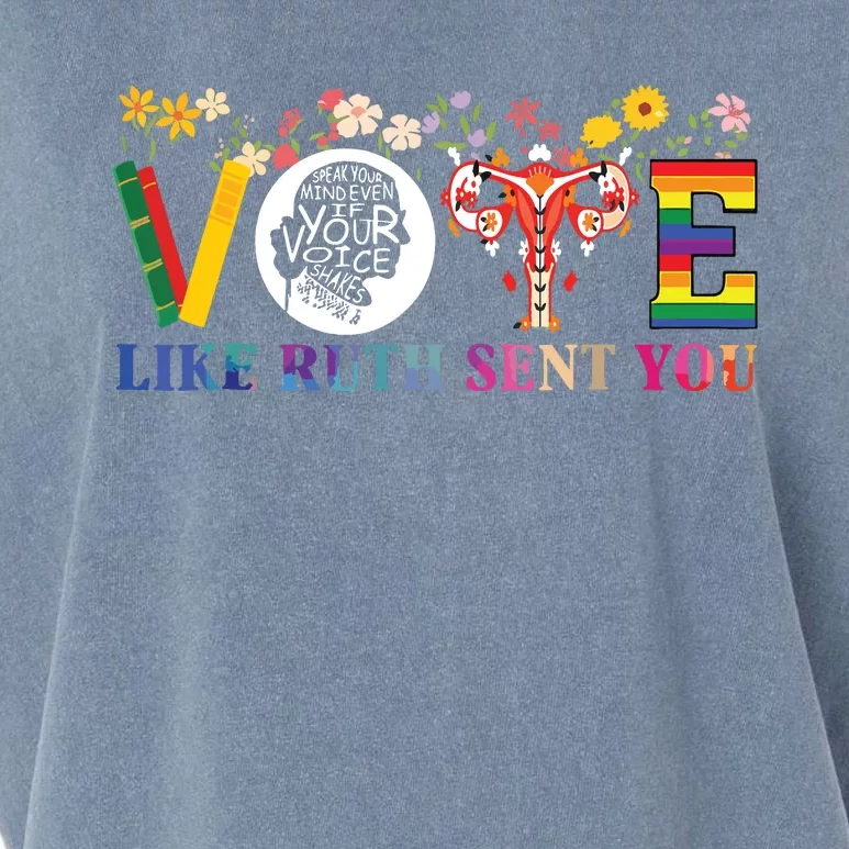 Vote Like Ruth Sent You Feminist Voting Inspirational Garment-Dyed Women's Muscle Tee