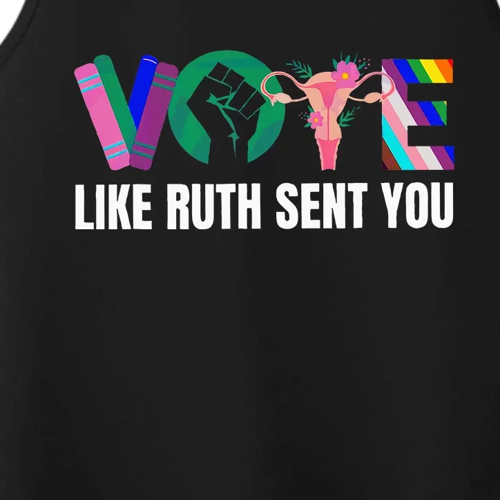 Vote Like Ruth Sent You Uterus Feminist Lgbtq I Dissent Performance Tank