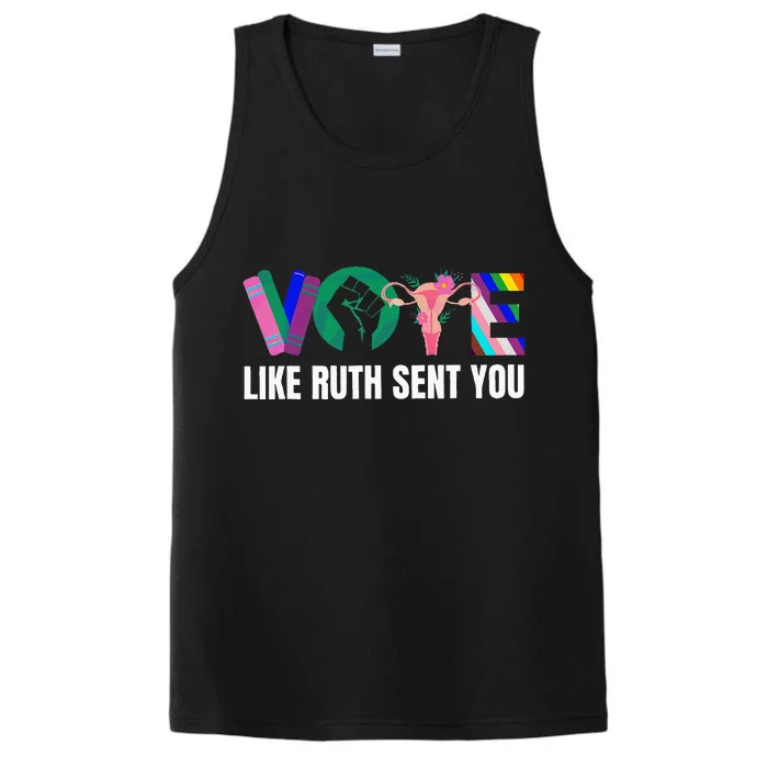 Vote Like Ruth Sent You Uterus Feminist Lgbtq I Dissent Performance Tank