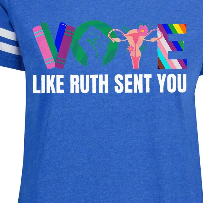 Vote Like Ruth Sent You Uterus Feminist Lgbtq I Dissent Enza Ladies Jersey Football T-Shirt