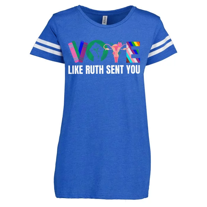 Vote Like Ruth Sent You Uterus Feminist Lgbtq I Dissent Enza Ladies Jersey Football T-Shirt