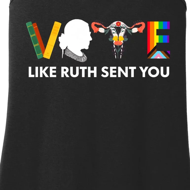 Vote Like Ruth Sent You Uterus Feminist Lgbt Ladies Essential Tank