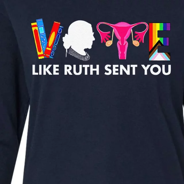 Vote Like Ruth Sent You Uterus Feminist Gifts Lgbt Womens Cotton Relaxed Long Sleeve T-Shirt