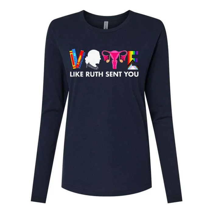 Vote Like Ruth Sent You Uterus Feminist Gifts Lgbt Womens Cotton Relaxed Long Sleeve T-Shirt