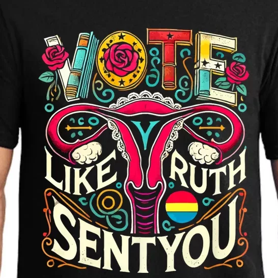 Vote Like Ruth Sent You Rbg Feminist Voting Inspirational Pajama Set