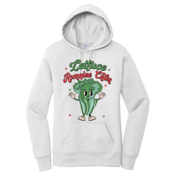 Vegan Lettuce Romaine Calm Vegetarian Funny For Women Women's Pullover Hoodie