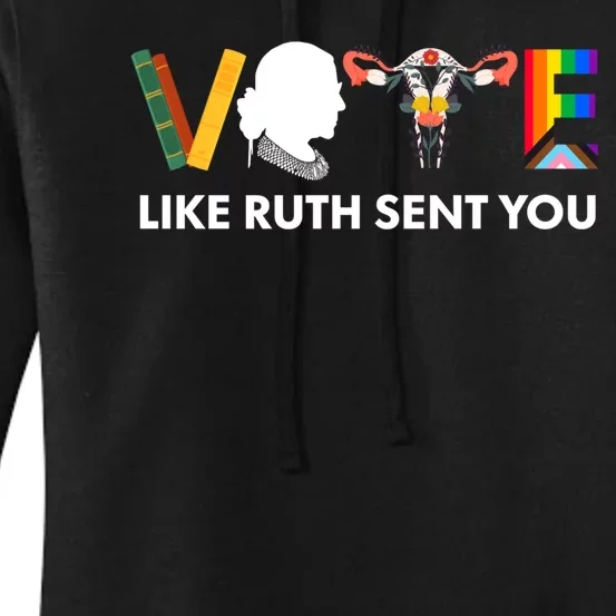 Vote Like Ruth Sent You Uterus Feminist Lgbt Women's Pullover Hoodie