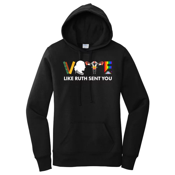 Vote Like Ruth Sent You Uterus Feminist Lgbt Women's Pullover Hoodie