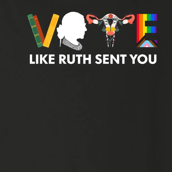 Vote Like Ruth Sent You Uterus Feminist Lgbt Toddler Long Sleeve Shirt