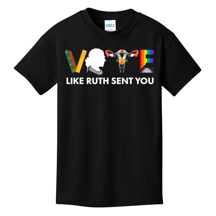 Vote Like Ruth Sent You Uterus Feminist Lgbt Kids T-Shirt