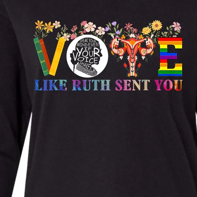 Vote Like Ruth Sent You Feminist Voting Inspirational Womens Cotton Relaxed Long Sleeve T-Shirt