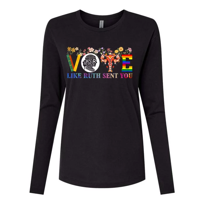 Vote Like Ruth Sent You Feminist Voting Inspirational Womens Cotton Relaxed Long Sleeve T-Shirt