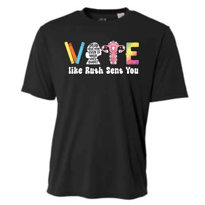 Vote Like Ruth Sent You Uterus Feminist Rbg Cooling Performance Crew T-Shirt