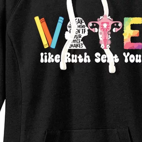 Vote Like Ruth Sent You Uterus Feminist Rbg Women's Fleece Hoodie