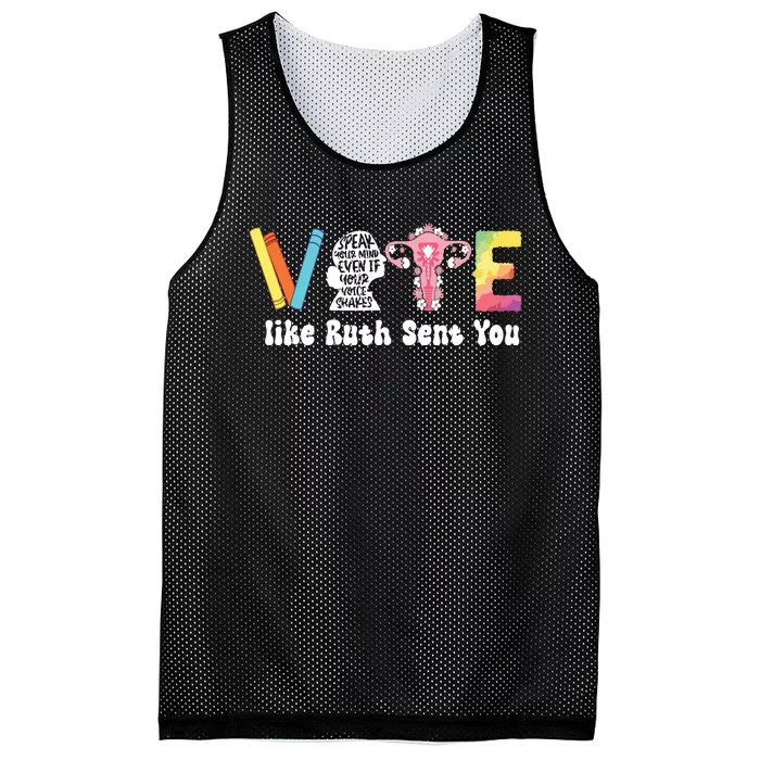 Vote Like Ruth Sent You Uterus Feminist Rbg Mesh Reversible Basketball Jersey Tank