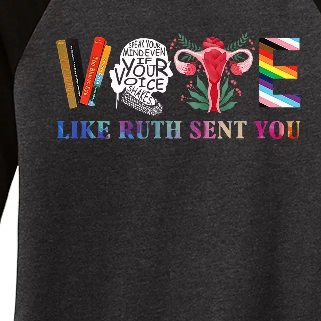 Vote Like Ruth Sent You Women's Tri-Blend 3/4-Sleeve Raglan Shirt