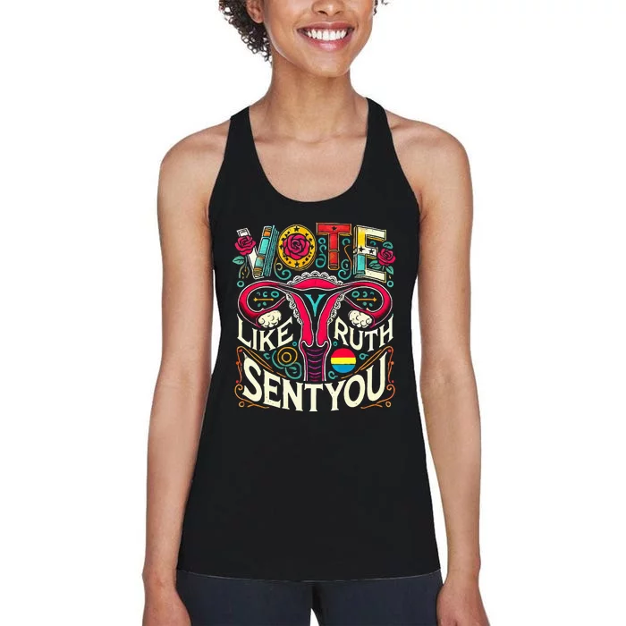 Vote Like Ruth Sent You Rbg Feminist Voting Inspirational Women's Racerback Tank