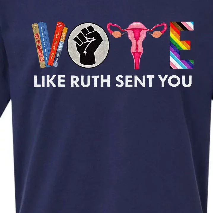 Vote Like Ruth Sent You Uterus Feminist Lgbt Sueded Cloud Jersey T-Shirt