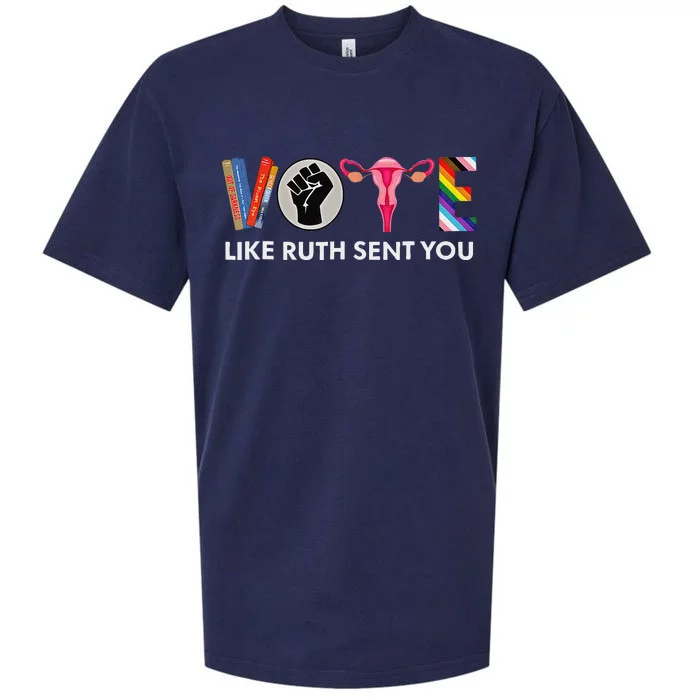 Vote Like Ruth Sent You Uterus Feminist Lgbt Sueded Cloud Jersey T-Shirt