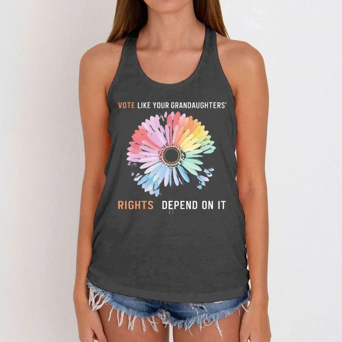 Vote Like Ruth Sent You Rbg Feminist Voting Inspirational Women's Knotted Racerback Tank