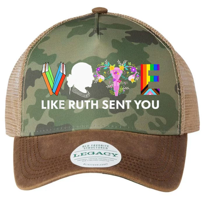 Vote Like Ruth Sent You Funny Uterus Feminist Lgbt Legacy Tie Dye Trucker Hat