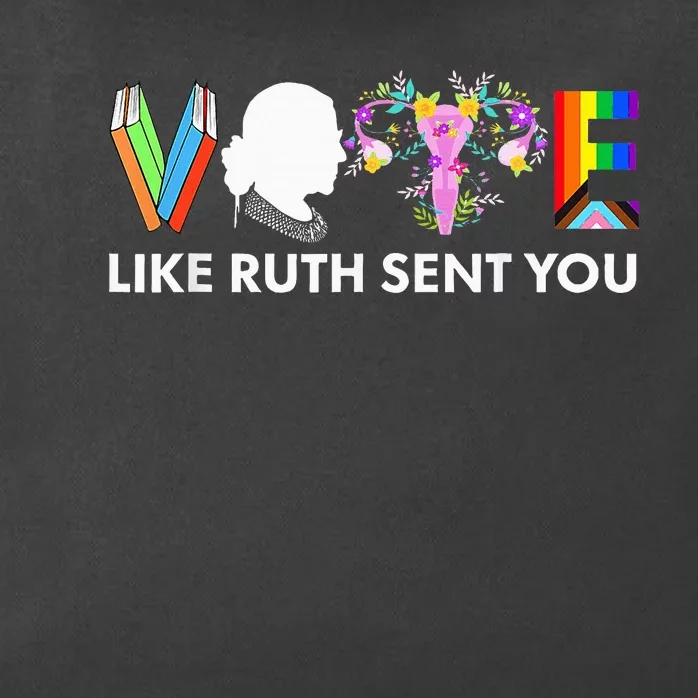 Vote Like Ruth Sent You Funny Uterus Feminist Lgbt Zip Tote Bag