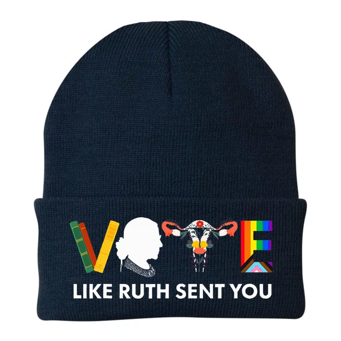 Vote Like Ruth Sent You Uterus Feminist Lgbt Knit Cap Winter Beanie