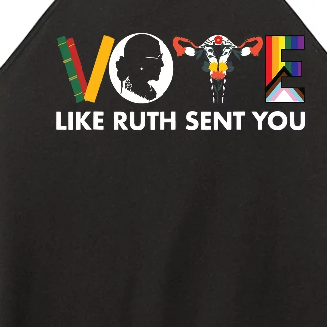 Vote Like Ruth Sent You Funny Uterus Feminist Lgbt Women’s Perfect Tri Rocker Tank