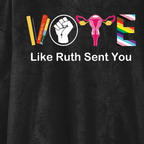 Vote Like Ruth Sent You Uterus Feminist Lgbt Apparel Hooded Wearable Blanket