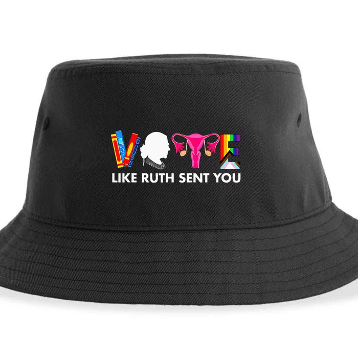 Vote Like Ruth Sent You Uterus Feminist Gifts Lgbt Sustainable Bucket Hat