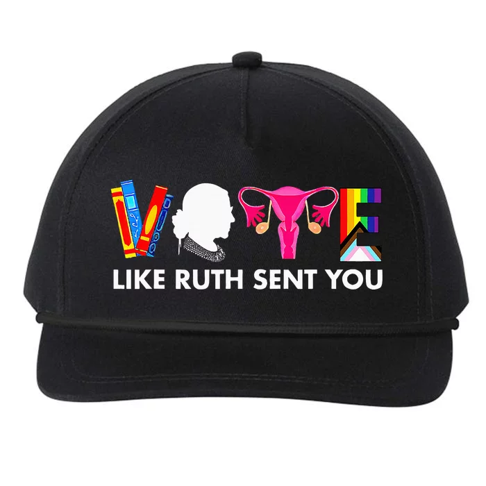 Vote Like Ruth Sent You Uterus Feminist Gifts Lgbt Snapback Five-Panel Rope Hat