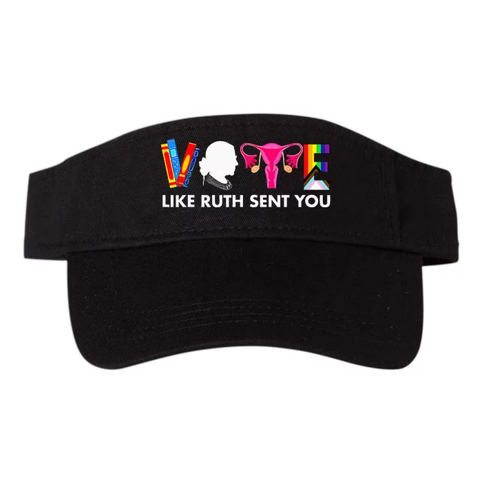 Vote Like Ruth Sent You Uterus Feminist Gifts Lgbt Valucap Bio-Washed Visor