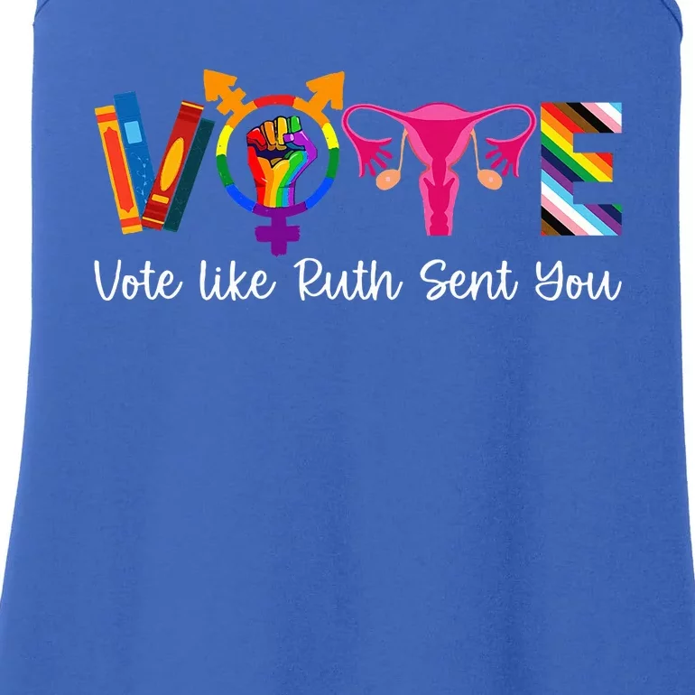 Vote Like Ruth Sent You Uterus Feminist Lgbt Ladies Essential Tank