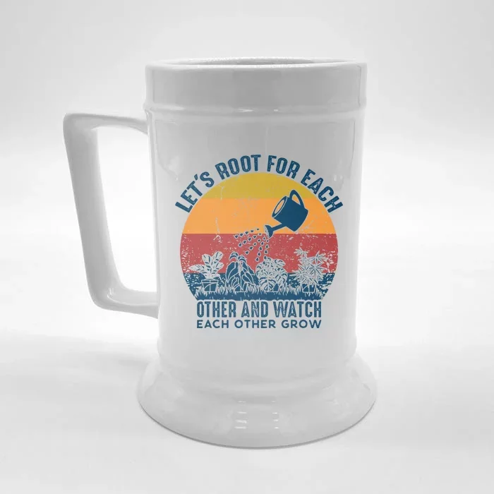 Vintage Lets Root For Each Other And Watch Each Other Grow Front & Back Beer Stein