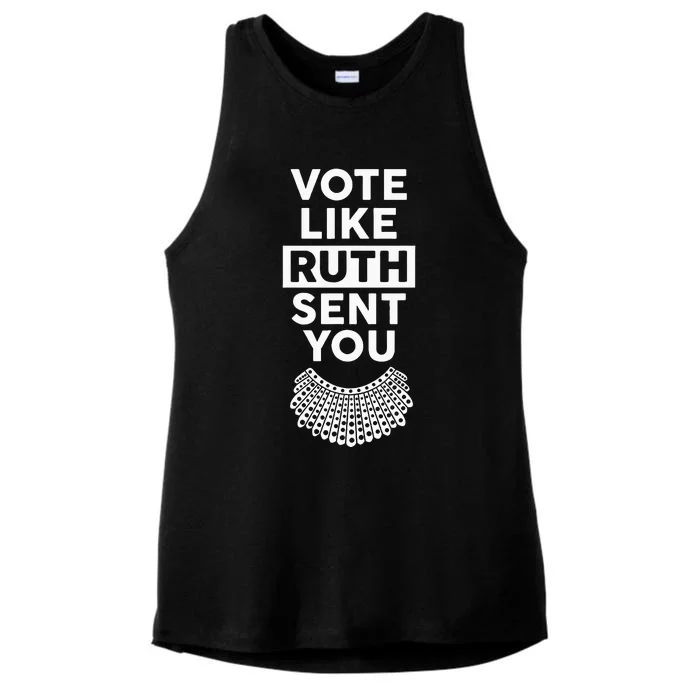 Vote like Ruth Sent You Feminist Gift Ladies Tri-Blend Wicking Tank