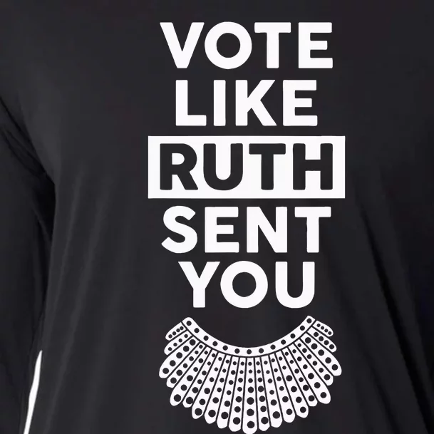 Vote like Ruth Sent You Feminist Gift Cooling Performance Long Sleeve Crew