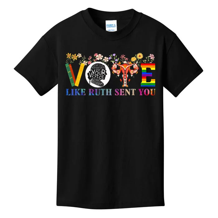 Vote Like Ruth Sent You Feminist Voting Inspirational Kids T-Shirt