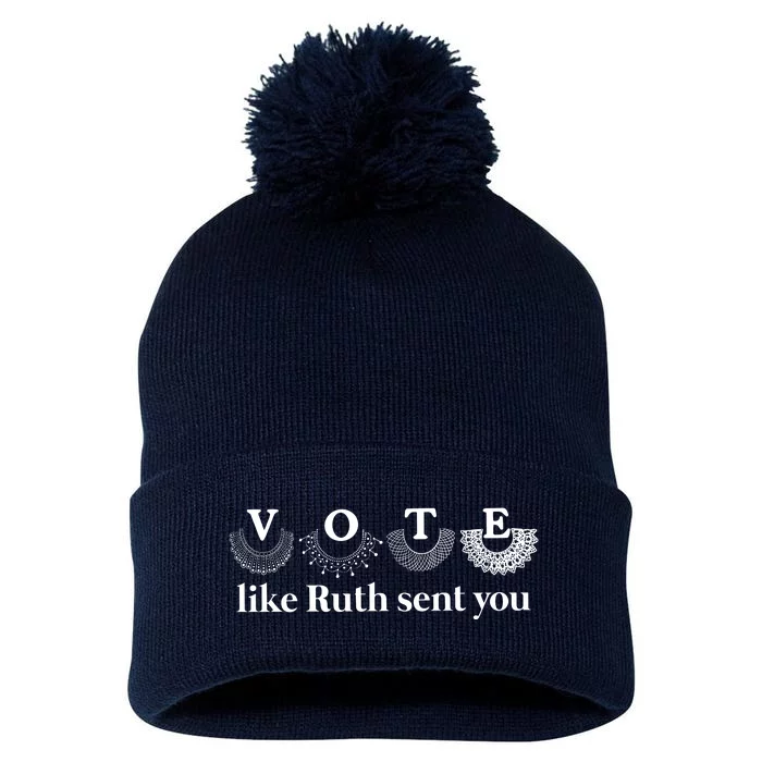 Vote Like Ruth Sent You Pom Pom 12in Knit Beanie