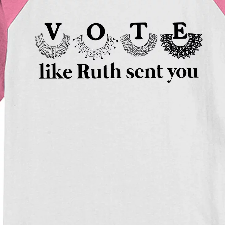 Vote Like Ruth Sent You Kids Colorblock Raglan Jersey