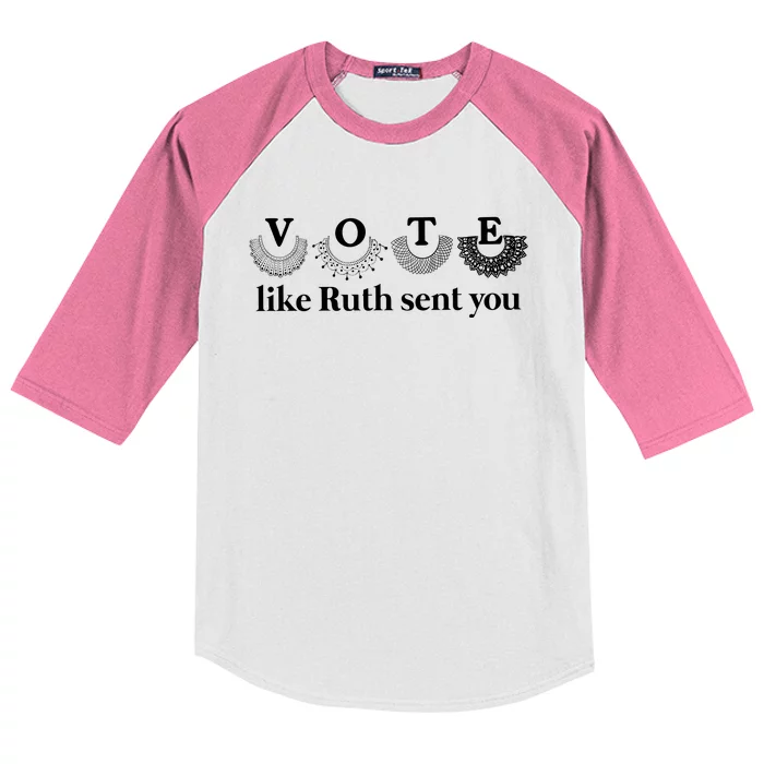 Vote Like Ruth Sent You Kids Colorblock Raglan Jersey