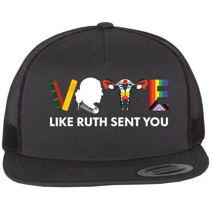 Vote Like Ruth Sent You Uterus Feminist Lgbt Flat Bill Trucker Hat