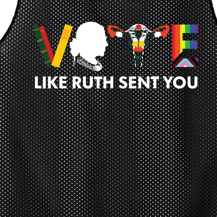 Vote Like Ruth Sent You Uterus Feminist Lgbt Mesh Reversible Basketball Jersey Tank