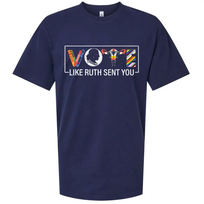 Vote Like Ruth Sent You Uterus Feminist Lgbt Sueded Cloud Jersey T-Shirt