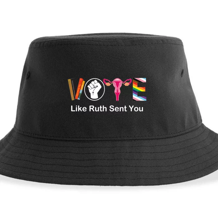 Vote Like Ruth Sent You Uterus Feminist Lgbt Apparel Sustainable Bucket Hat