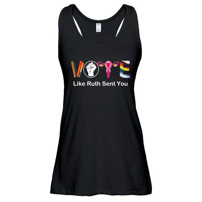 Vote Like Ruth Sent You Uterus Feminist Lgbt Apparel Ladies Essential Flowy Tank