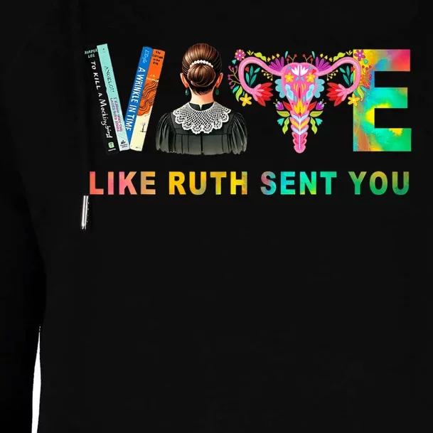 Vote Like Ruth Sent You Rbg Feminist Voting Inspirational Womens Funnel Neck Pullover Hood